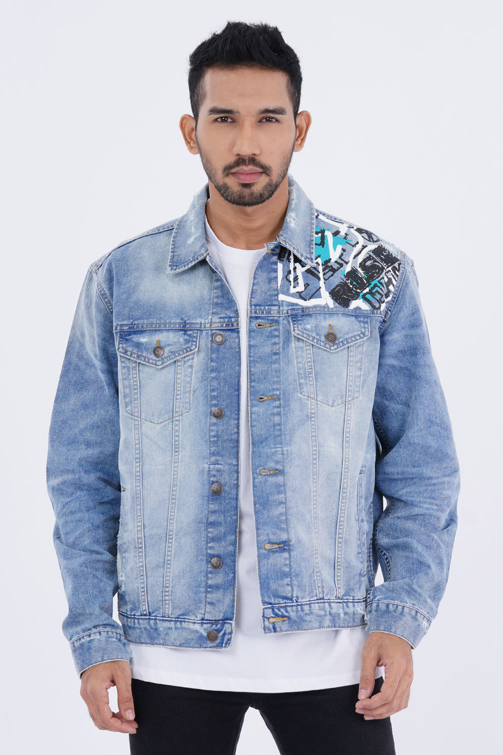 Denim Printed Jacket
